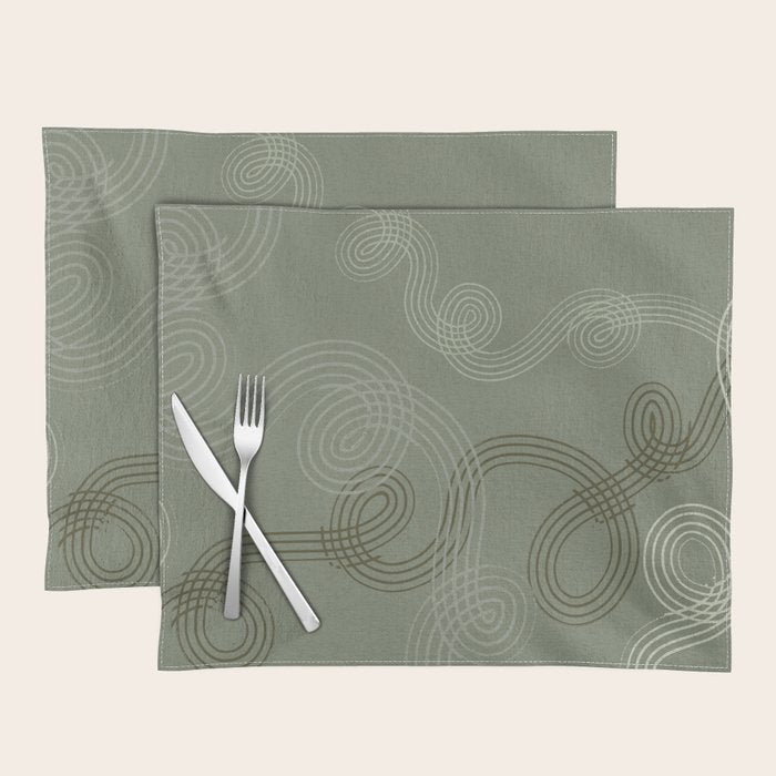 calming essentials loops sage green Placemat Gallery Image 1