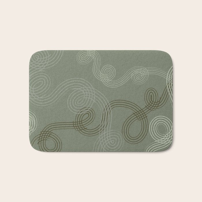 calming essentials loops sage green Bath Mat Gallery Image 1
