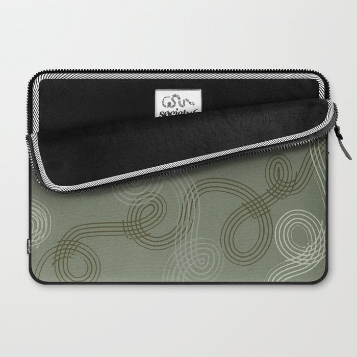 calming essentials loops sage green Laptop Sleeve Gallery Image 2