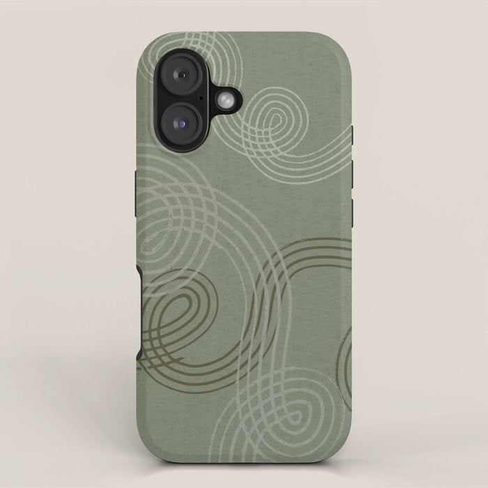 calming essentials loops sage green iPhone Case Gallery Image 1