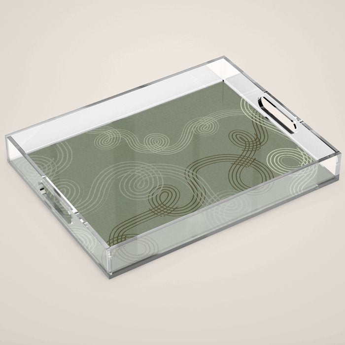 calming essentials loops sage green Acrylic Tray Gallery Image 1