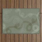 calming essentials loops sage green Outdoor Rug Gallery Image 1