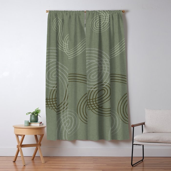 calming essentials loops sage green Window Curtain Gallery Image 1