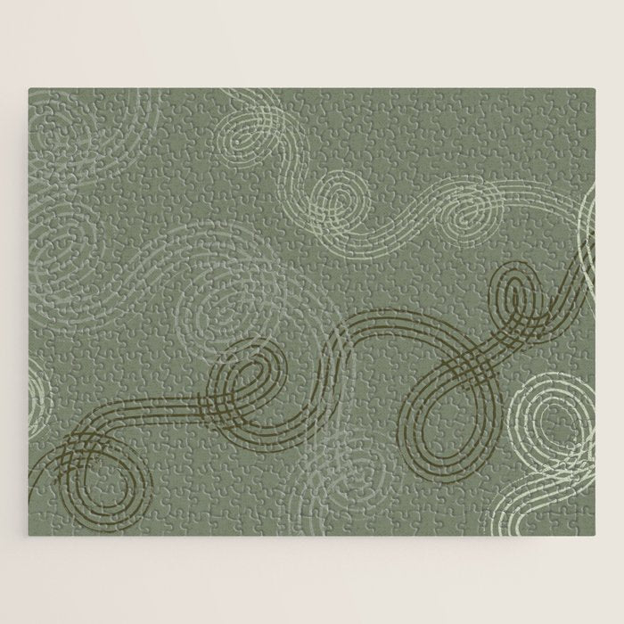 calming essentials loops sage green Jigsaw Puzzle Gallery Image 1
