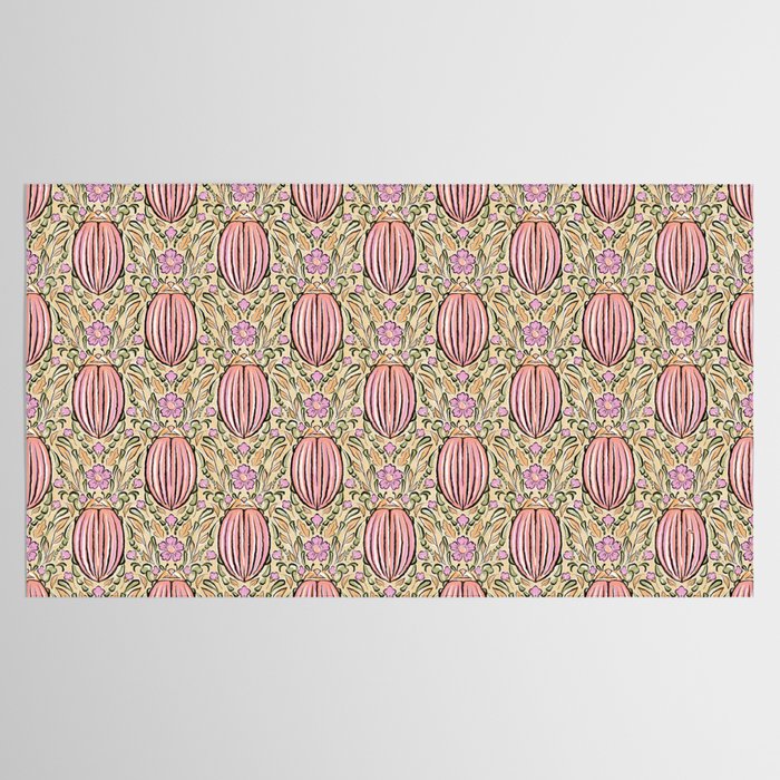 Retro Floral Beetles - vintage pastels Tablecloth Gallery Image 2