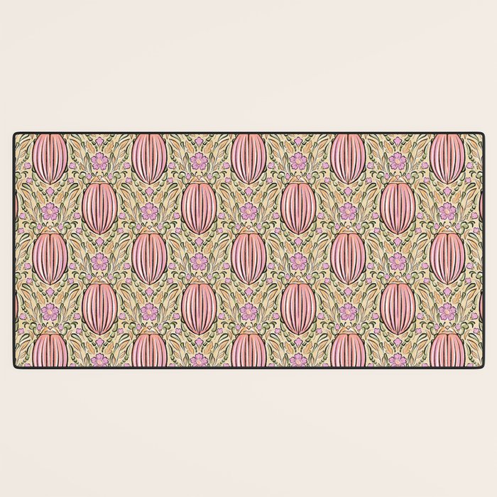 Retro Floral Beetles - vintage pastels Desk Mat Gallery Image 3