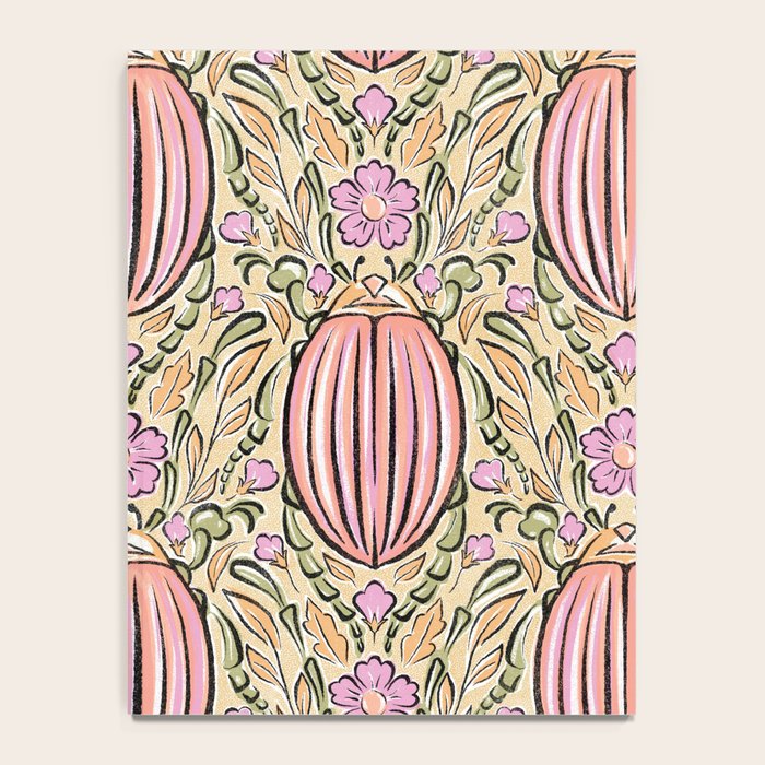 Retro Floral Beetles - vintage pastels Notebook Gallery Image 4