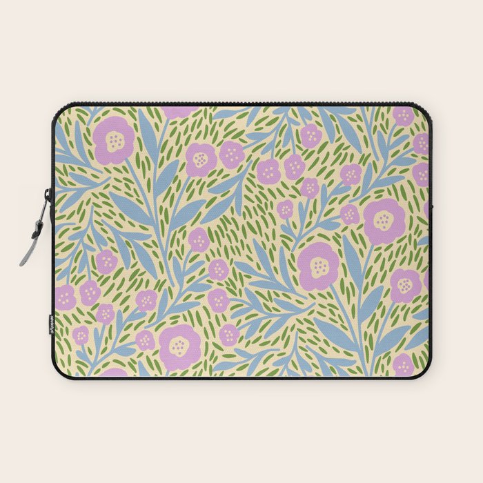 Botanical Garden - Lilac, Blue and Green  Laptop Sleeve Gallery Image 1