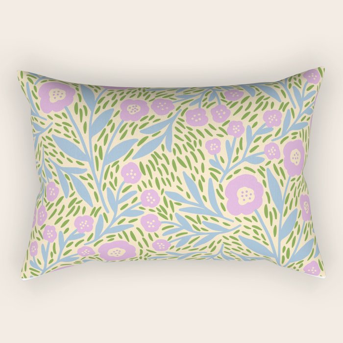 Botanical Garden - Lilac, Blue and Green  Rectangular Pillow Gallery Image 1