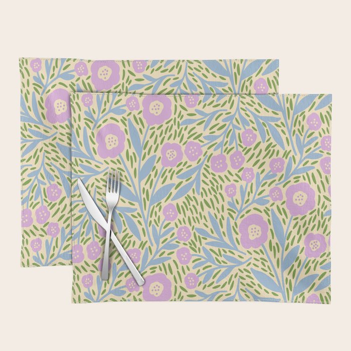 Botanical Garden - Lilac, Blue and Green  Placemat Gallery Image 1