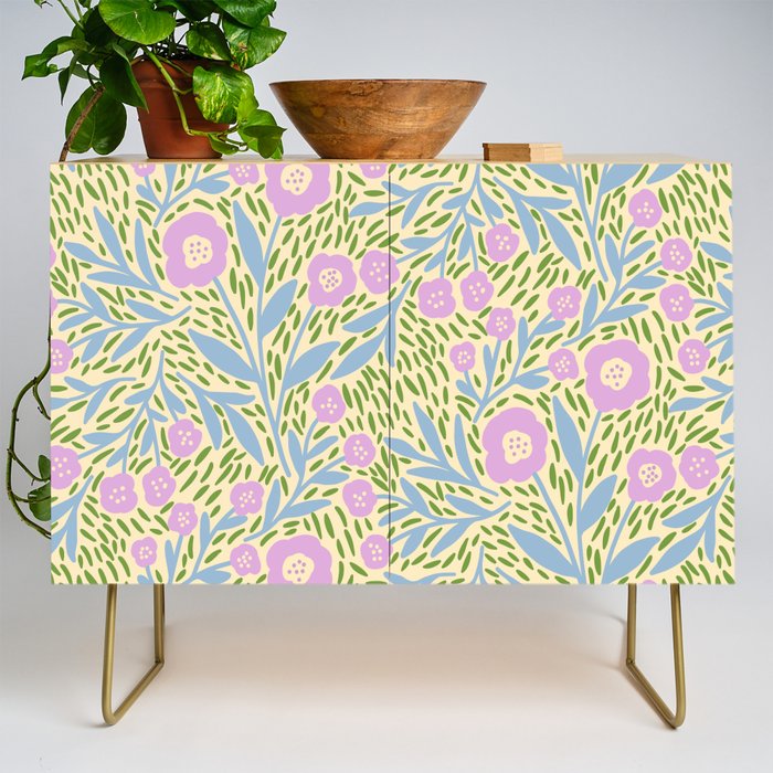 Botanical Garden - Lilac, Blue and Green  Credenza Gallery Image 1