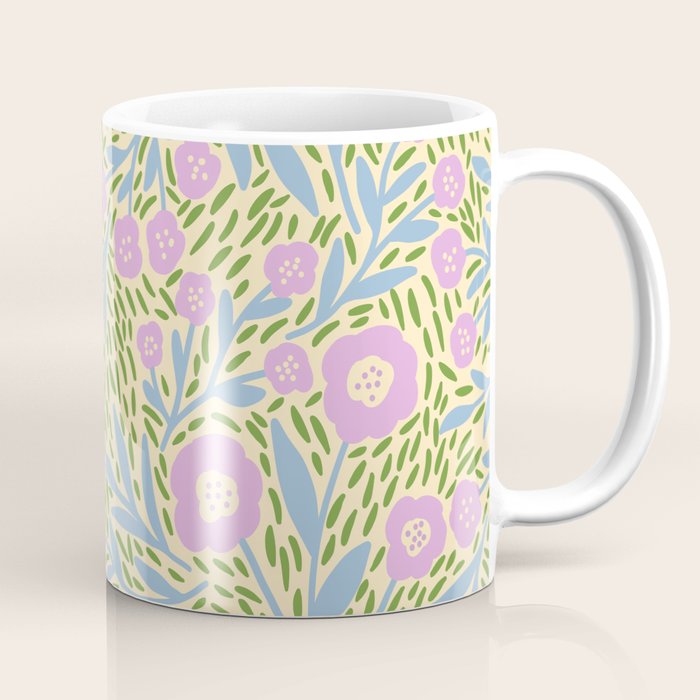 Botanical Garden - Lilac, Blue and Green  Coffee Mug Gallery Image 1