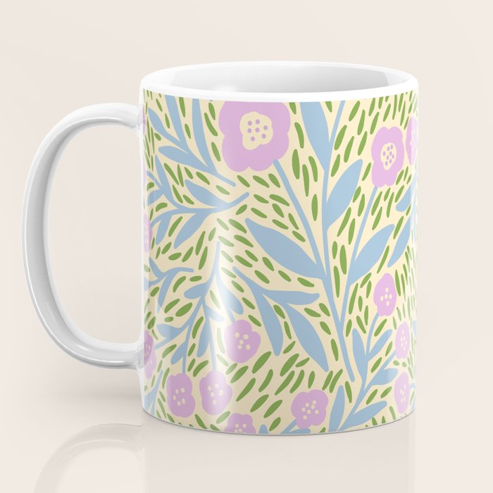 Botanical Garden - Lilac, Blue and Green  Coffee Mug Gallery Image 3