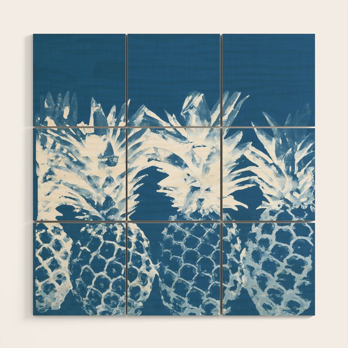 Pineapple blues Wood Wall Art Gallery Image 1