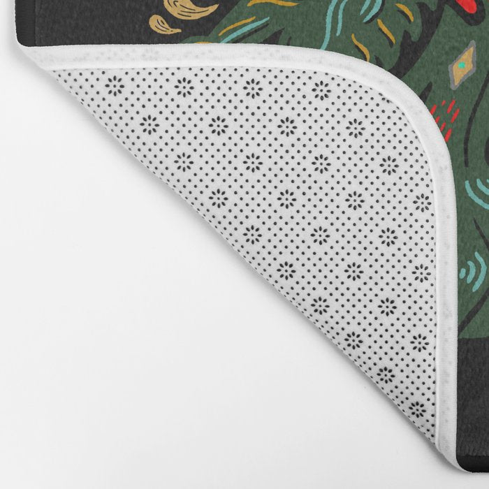 Dragon - Red, Black, Green Bath Mat Gallery Image 2