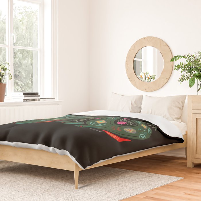 Dragon - Red, Black, Green Duvet Cover Gallery Image 2