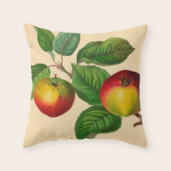 The Red Must Apple (1811) Throw Pillow Gallery Image 1