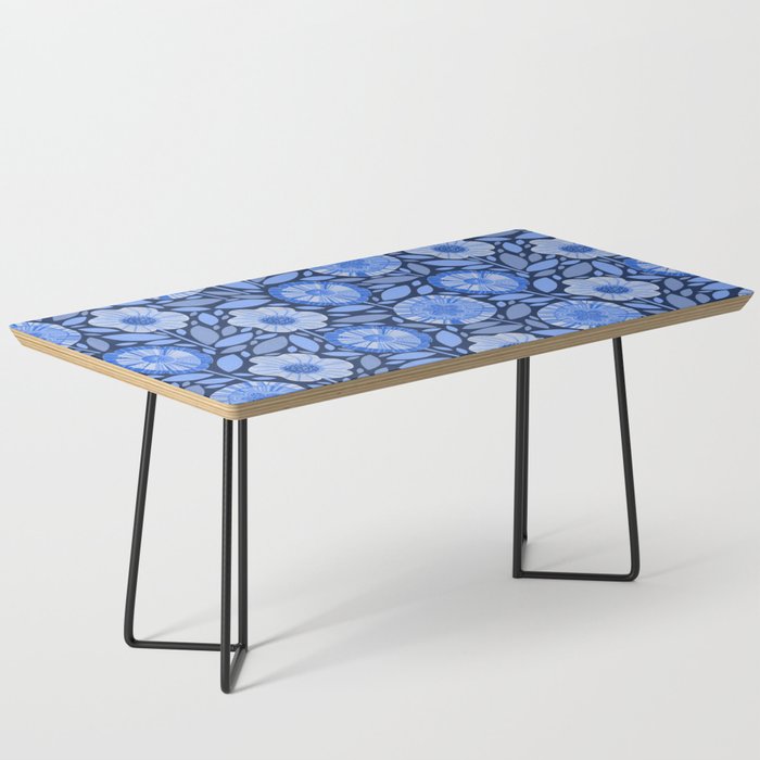 Folk Floral Blossoms in Midnight Blue Coffee Table Gallery Image 1