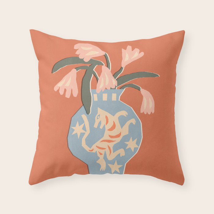 Tiger Vase Throw Pillow Gallery Image 6