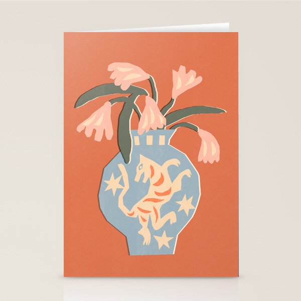Tiger Vase Stationery Card