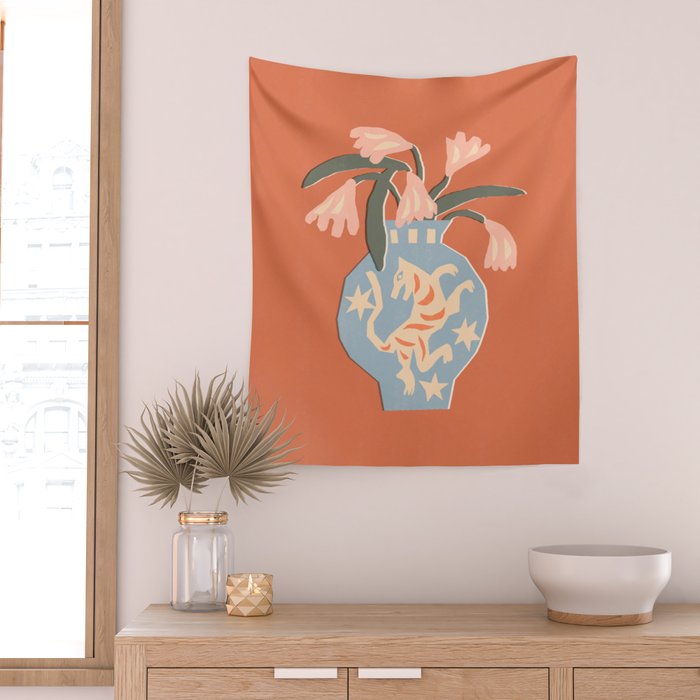 Tiger Vase Wall Tapestry Gallery Image 2