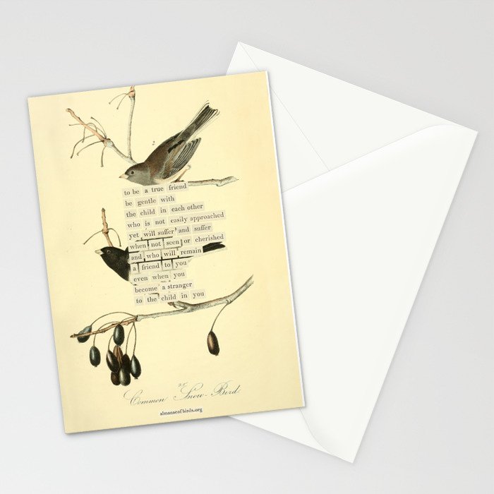 Bird Divinations: Snow Bird (about: almanacofbirds.org) Stationery Card Gallery Image 2