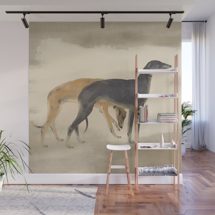 Two Sighthounds Wall Mural Gallery Image 1