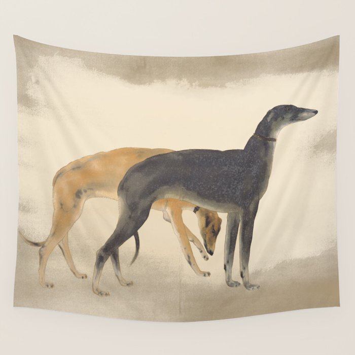 Two Sighthounds Wall Tapestry Gallery Image 1