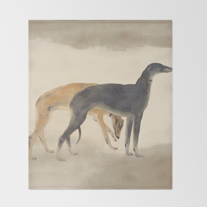 Two Sighthounds Throw Blanket Gallery Image 2