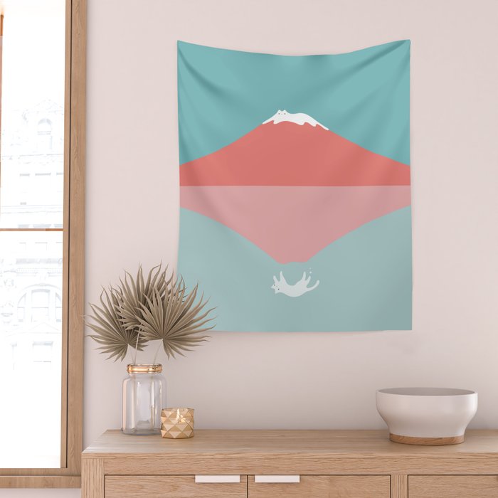 Cat Landscape 194: Reflection Wall Tapestry Gallery Image 2