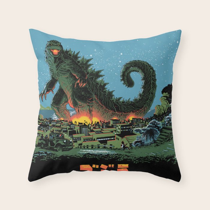 Godzilla - Blue Edition Throw Pillow Gallery Image 1