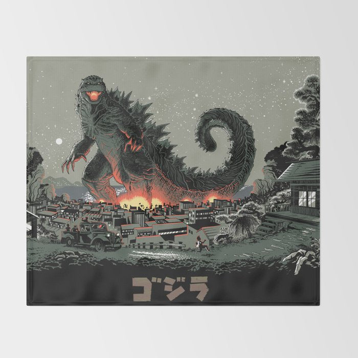 Godzilla - Gray Edition Throw Blanket Gallery Image 2