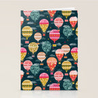 Hot Air Balloons - Retro, Vintage-inspired Print and Pattern by Andrea Lauren Stationery Card Gallery Image 2