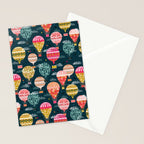 Hot Air Balloons - Retro, Vintage-inspired Print and Pattern by Andrea Lauren Stationery Card Gallery Image 2