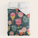Hot Air Balloons - Retro, Vintage-inspired Print and Pattern by Andrea Lauren Comforter Gallery Image 6