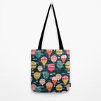 Hot Air Balloons - Retro, Vintage-inspired Print and Pattern by Andrea Lauren Tote Bag Gallery Image 2
