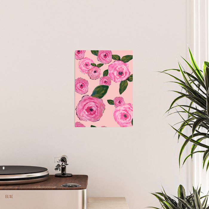 Pink Peonies on Blush Poster Gallery Image 2