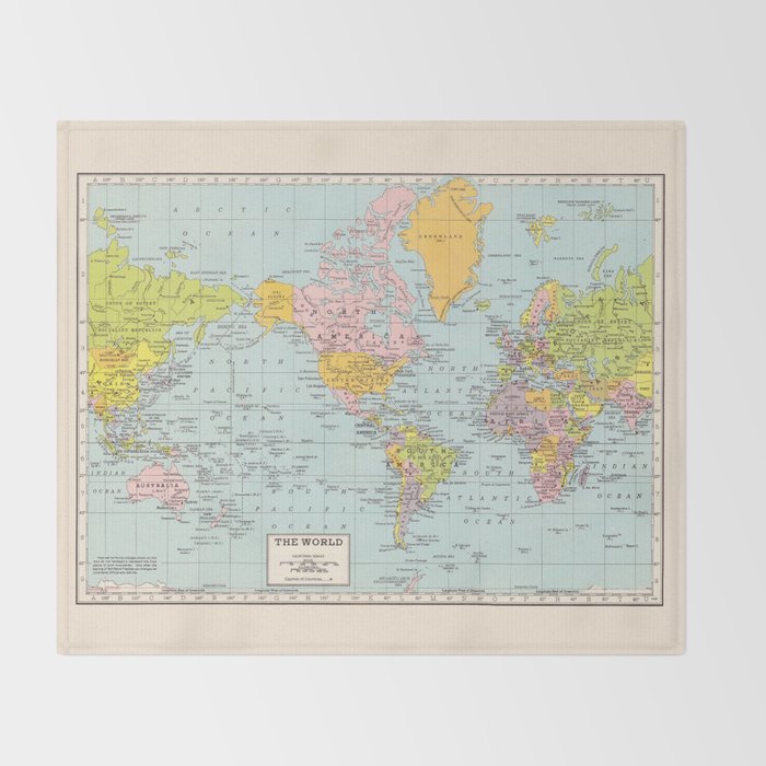 World Map Throw Blanket Gallery Image 2