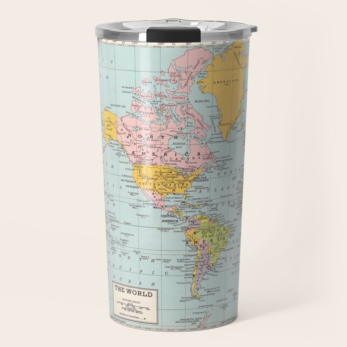 World Map Travel Mug Gallery Image 1