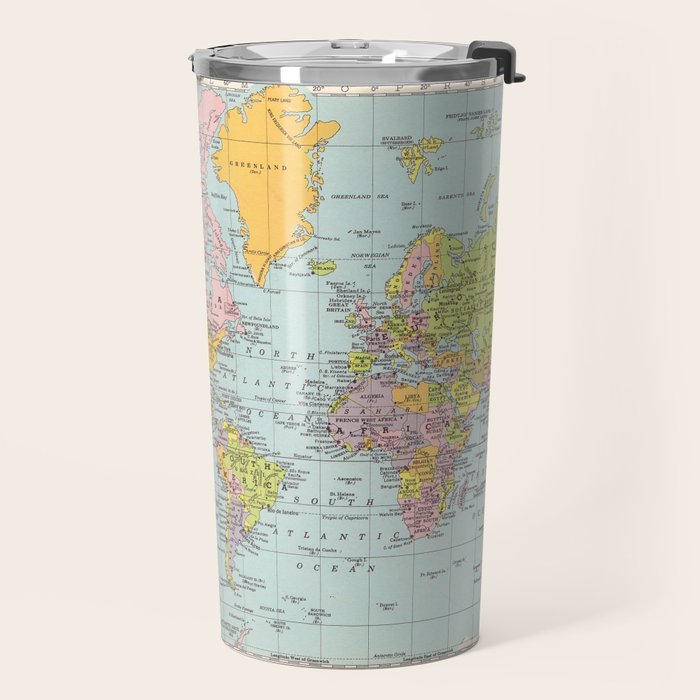 World Map Travel Mug Gallery Image 2