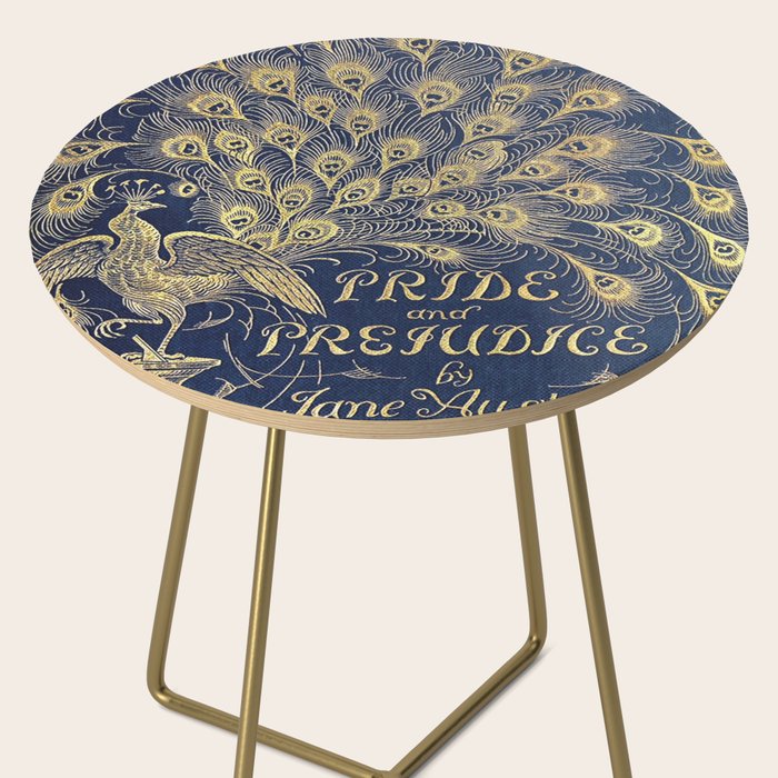 Pride and Prejudice by Jane Austen Vintage Peacock Book Cover Side Table Gallery Image 2