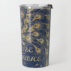 Pride and Prejudice by Jane Austen Vintage Peacock Book Cover Travel Mug Gallery Image 2