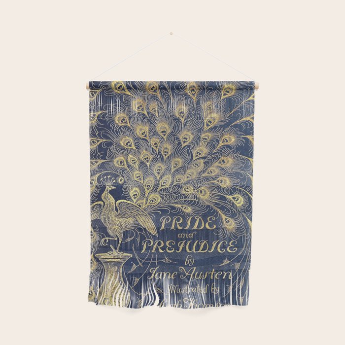 Pride and Prejudice by Jane Austen Vintage Peacock Book Cover Wall Hanging Gallery Image 1