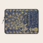 Pride and Prejudice by Jane Austen Vintage Peacock Book Cover Laptop Sleeve Gallery Image 1