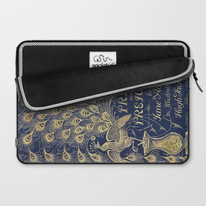 Pride and Prejudice by Jane Austen Vintage Peacock Book Cover Laptop Sleeve Gallery Image 2