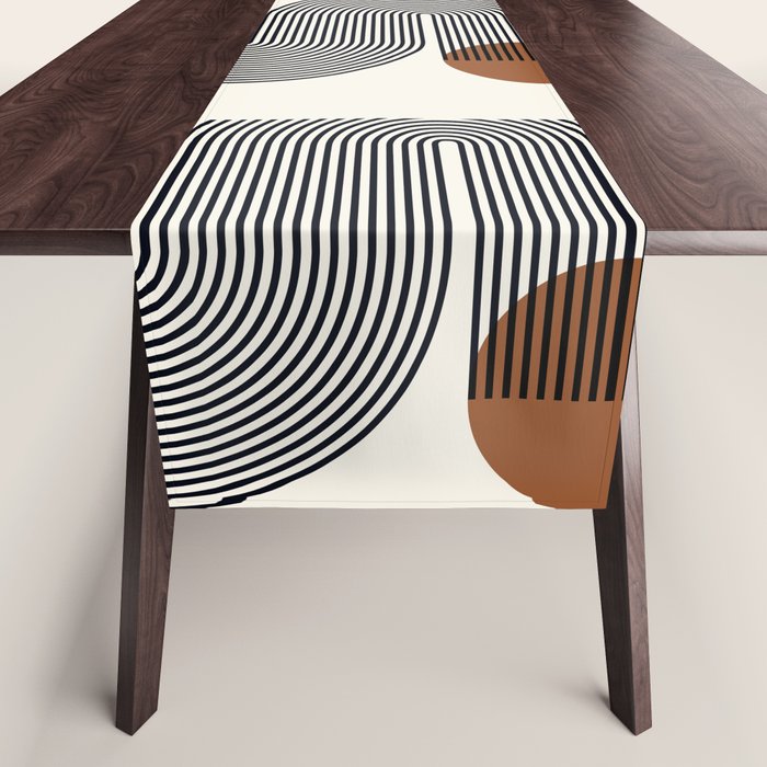 Abstraction_SUN_LINE_POP_ART_Minimalism_S001S Table Runner Gallery Image 1