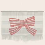 Pink Stripe Bow Ribbon Wall Hanging Gallery Image 1