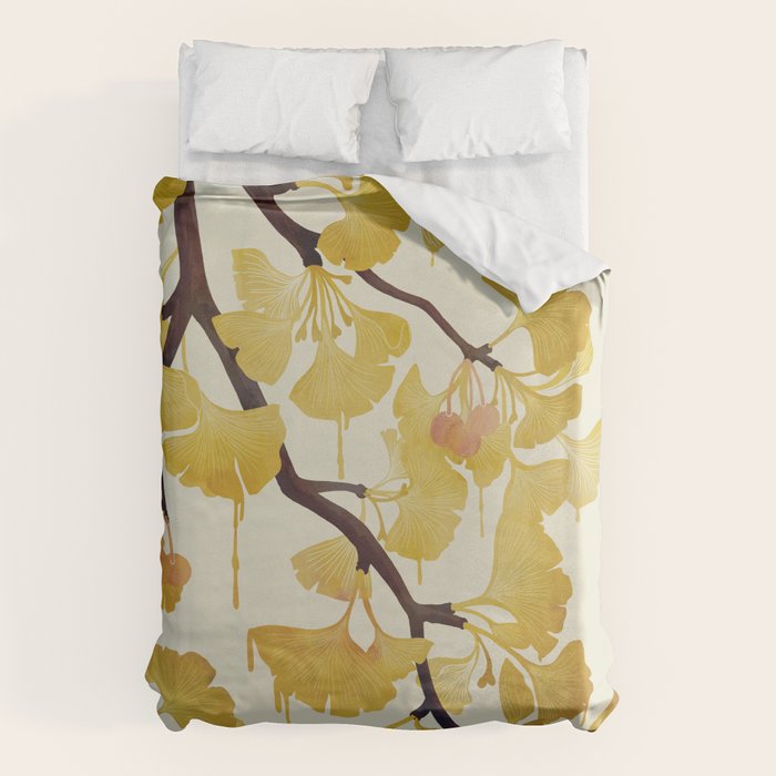 O Ginkgo in Yellow Duvet Cover Gallery Image 6