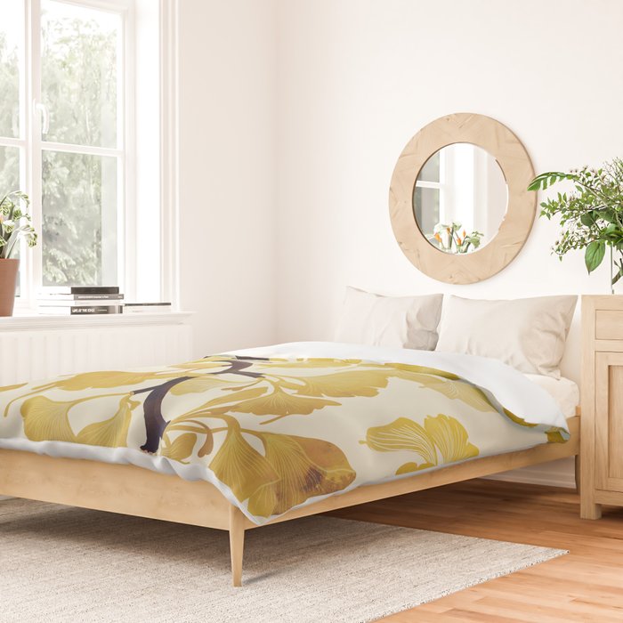 O Ginkgo in Yellow Duvet Cover Gallery Image 2