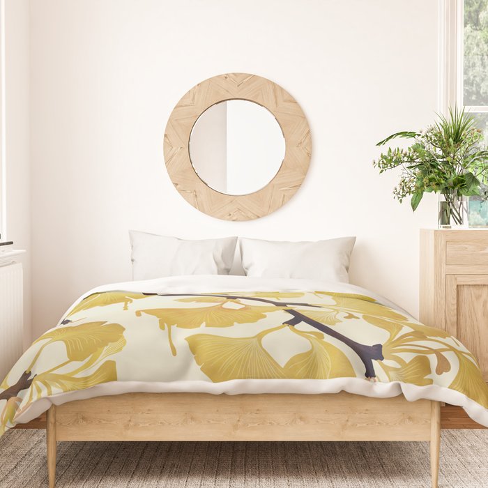 O Ginkgo in Yellow Duvet Cover Gallery Image 3